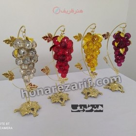 تصویر خرید، قیمت و مشخصات انگور کریستالی رومیزی پایه برنجی - هنرظریف First class brass base crystal decorative grape