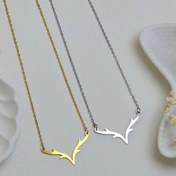 تصویر گردنبند زنانه استیل مدل شاخ گوزن رنگ ثابت و ضدحساسیت Antlers