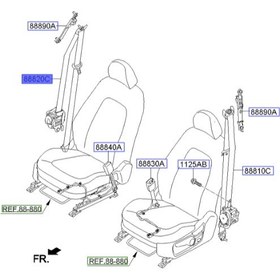 تصویر کمربند جلو راست اپتیما مدل 2009 | Hyundai/KIA Genuine Parts – MOBIS 888202T300UP| اپتیما MG مدل 2009 و 2010 