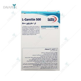 تصویر ال كارنیتین 500 60 عدد یوروویتال Eurho Vital L Carnitin 500 mg