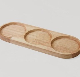 تصویر ظرف سرو بیضی بامبو سه خانه 