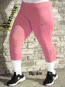 تصویر شلوارک بلند سایز بزرگ ورزشی زنانه NIKE کد 001 ا Womens large size sports long shorts NIKE code 001 Womens large size sports long shorts NIKE code 001