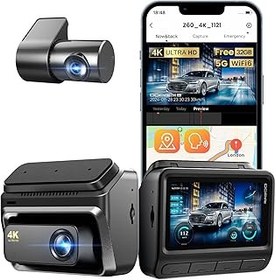 تصویر DDPAI 4K DASH CAM برای اتومبیل های جلو و عقب ، 2160p+1080p dashcam ، حداکثر 15MB/S 5GHz CAMERA CABER DASH WIFI6 ، 3 "IPS با 32G EMMC GPS Night Vision 24H Parking Monitor Adas G-Sensor Max پشتیبانی 512G ، Z600 DDPAI 4K Dash Cam for Cars Front and Rear, 2160P+1080P Dashcam, up to 15MB/s 5GHz WiFi6 Car Dash Camera, 3&quot; IPS with 32G eMMC GPS Night Vision 24H Parking Monitor ADAS G-Sensor Max Support 512G, Z60