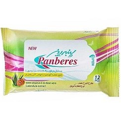 تصویر دستمال مرطوب پاک کننده دست و صورت پنبه ریز ۱۰ عددی Panberes Cleanser 10 Pcs