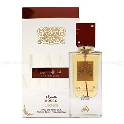 تصویر ادکلن عربی لطافه مدل انا الابیض حمراء ( رژ ) رایحه باکارات رژ 540 حجم 60 میل Latafa Arabic cologne model Anna Elabid Hamra (blush) Baccarat scent, blush 540, volume 60 ml