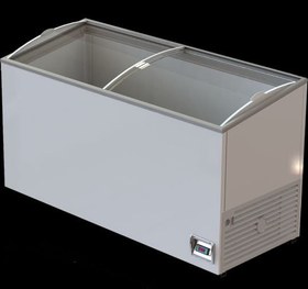 تصویر فریزر بستنی خوابیده صندوقی ویترینی شیشه ای 