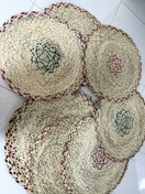 تصویر سفره حصیری گرده دور شطرنجی 