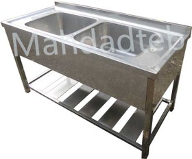 تصویر سینک شستشوی ابزار سینک ست شویی - کد MHT13-2 - طول80 عرض 60 ارتفاع 90 تک لگن Washing sink