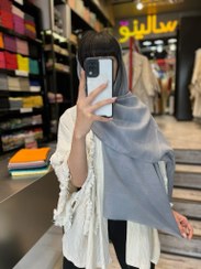 تصویر شال تک رنگ طوسی کد 111 