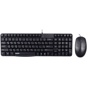 تصویر کیبورد و ماوس باسیم رپو مدل X120S Rapoo X120S Combo Set Keyboard and Mouse