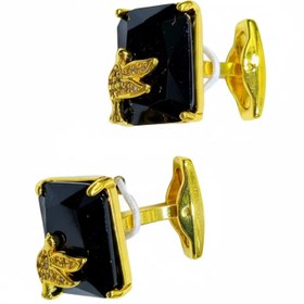 تصویر دکمه سردست طلایی عقاب اونیکس - مدل پرواز شب 