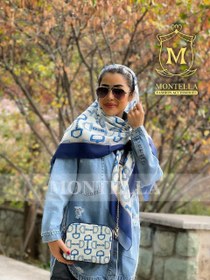 تصویر ست کیف و روسری زنانه طرح نلین رنگ آبی با کیف کوچک کیفیت عالی با ارسال رایگان کد mo424 