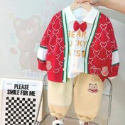 تصویر ست لباس بچگانه ۳ تیکه میکی موس مناسب ۲ تا ۳ سال 