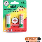 تصویر باتری قلمی قابل شارژ سی.اف.ال مدل 3850 بسته 2 عددی C.F.L 3850 Rechargeable AA Battery Pack Of 2