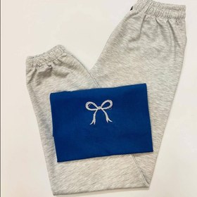 تصویر ست گلدوزی پاپیون (سورمه‌ای) 