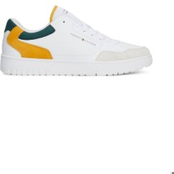 تصویر کفش بسکتبال چرمی مردانه با کفی مناسب، زرد - چرمی برند Tommy Hilfiger Men's Essential Leather Fine Cleat Basketball Trainers , Yellow - Leather