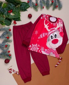 تصویر ست بلوز شلوار یلدایی با تمام چاپ گوزن (طرح کریسمس) - 4 