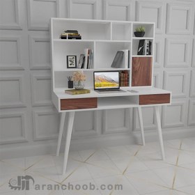 تصویر میز تحریر پایه دار 120cm به همراه کتابخانه 