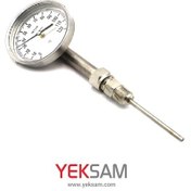 تصویر گیج دما صفحه ۱۰ سانت ۰ تا ۱۲۰ درجه اتصال از زیر غلاف 10 سانت ویکا گیج دما صفحه ۱۰ سانت تمام استیل ۰ تا ۱۲۰ درجه سانتیگراد اتصال از پایین طول غلاف 10 سانت ویکا THERMOMETER WIKA