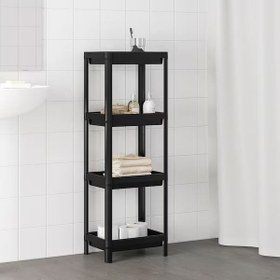 تصویر قفسه نظم دهنده ایکیا مدل VESKEN VESKEN Shelf unit, black, 37x23x101 cm