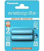 تصویر پک دو عددی باتری قلمی قابل شارژ پاناسونیک مدل Panasonic Eneloop lite AA 950mAh 