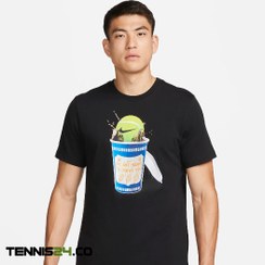 تصویر تی شرت تنیس مردانه نایک NikeCourt– مشکی ا Men's NikeCourt Tennis T-shirt-Black Men's NikeCourt Tennis T-shirt-Black