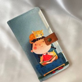 تصویر کیف پول پالتویی دکمه دار 