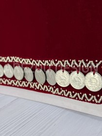 تصویر لباس محلی سخمه سکه حاشیه پایین زرشکی کد 1123 