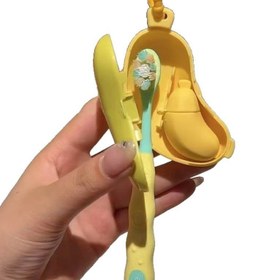 تصویر محافظ سری مسواک طرح موز - سبز 