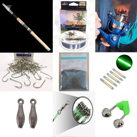 تصویر ست لوازم ماهیگیری چوب شیمانو کاتانا و چرخ سیل استار Shimano Catana & Silstar fishing package