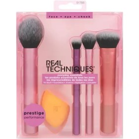 تصویر ست براش و پد آرایشی ریل تکنیک 5 تیکه Real Techniques Everyday Essentials Brush Set