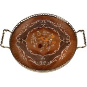 تصویر سینی چوبی معرق گرد کد CH03 