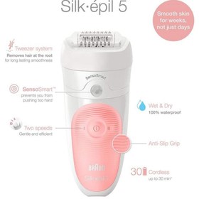 تصویر اپیلاتور مرطوب خشک براون آلمان Braun Silk-épil 5 5-620 BRAUN