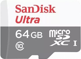 تصویر کارت حافظه microSDXC مدل Ultra ظرفیت 64 گیگابایت سن دیسک ا MicroSDXC Ultra memory card with a capacity of 64 GB SanDisk MicroSDXC Ultra memory card with a capacity of 64 GB SanDisk