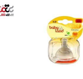 تصویر سر شیشه دهانه عریض کد 500 بی بی لند Baby Land Round Nipple Code 500 Volume 12g