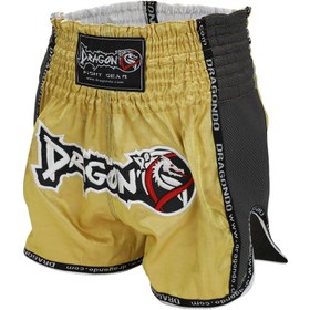 تصویر تجهیزات بوکس طلایی MT3035 Muay Thai Short ویژه بافندگی شورت های تایلندی Dragondo 