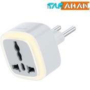 تصویر تبدیل 3 به 2 چراغدار گرین لاین مدل GNUCOVEULT Green Lion Universal Plug With LED Light EU GNUCOVEULT