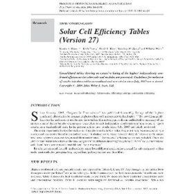 تصویر دانلود کتاب Solar Cell Efficiency Tables جداول بازده سلول خورشیدی