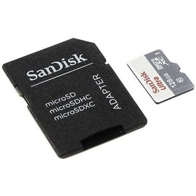 تصویر کارت حافظه microSDXC سن دیسک مدل Ultra کلاس 10 استاندارد UHS-I سرعت 100MBps ظرفیت 128 گیگابایت با آداپتور 