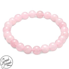 تصویر دستبند سنگ طبیعی رز کوارتز Rose Quartz Bracelet