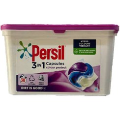 تصویر قرص ماشین لباسشویی پرسیل Persil مدل keeps colours vibrant تعداد ۳۸ عدد 