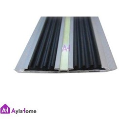 تصویر ترمز پله آلومینیومی دو کانال (دوبل) تخت با رویه لاستیک دورمت doormat کد T4-R ترمز-پله-آلومینیومی-دو-کانال-دوبل-تخت-2