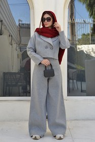 تصویر کت و شلوار فوتر رنگ طوسی کد (7126) gray footer suit