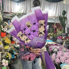 تصویر بوکت خرسی طرح دسته گل کد ۱۲۲ 