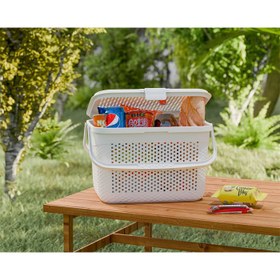 تصویر سبد پیک نیک حصیری دربدار 