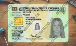 تصویر فایل لایه باز آیدی کارت لیتوانی (Lithuanian ID Card) 