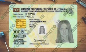 تصویر فایل لایه باز آیدی کارت لیتوانی (Lithuanian ID Card) 