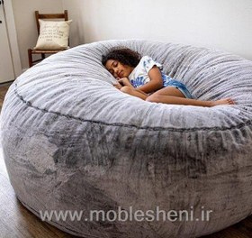 تصویر بین بگ سوپر سایز قطر ۲۰۰ مناسب چند نفره طوسی 