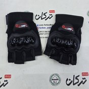 تصویر دستکش نیم انگشتی حرفه ای ضربه گیر دار مدل ردلاین 