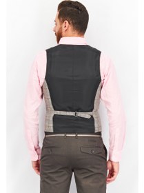 تصویر جلیقه مردانه با طرح چهارخانه، مناسب اندام معمولی، ترکیب رنگ خاکستری برند selected Men Regular Fit Checkered Waistcoat, Grey Combo